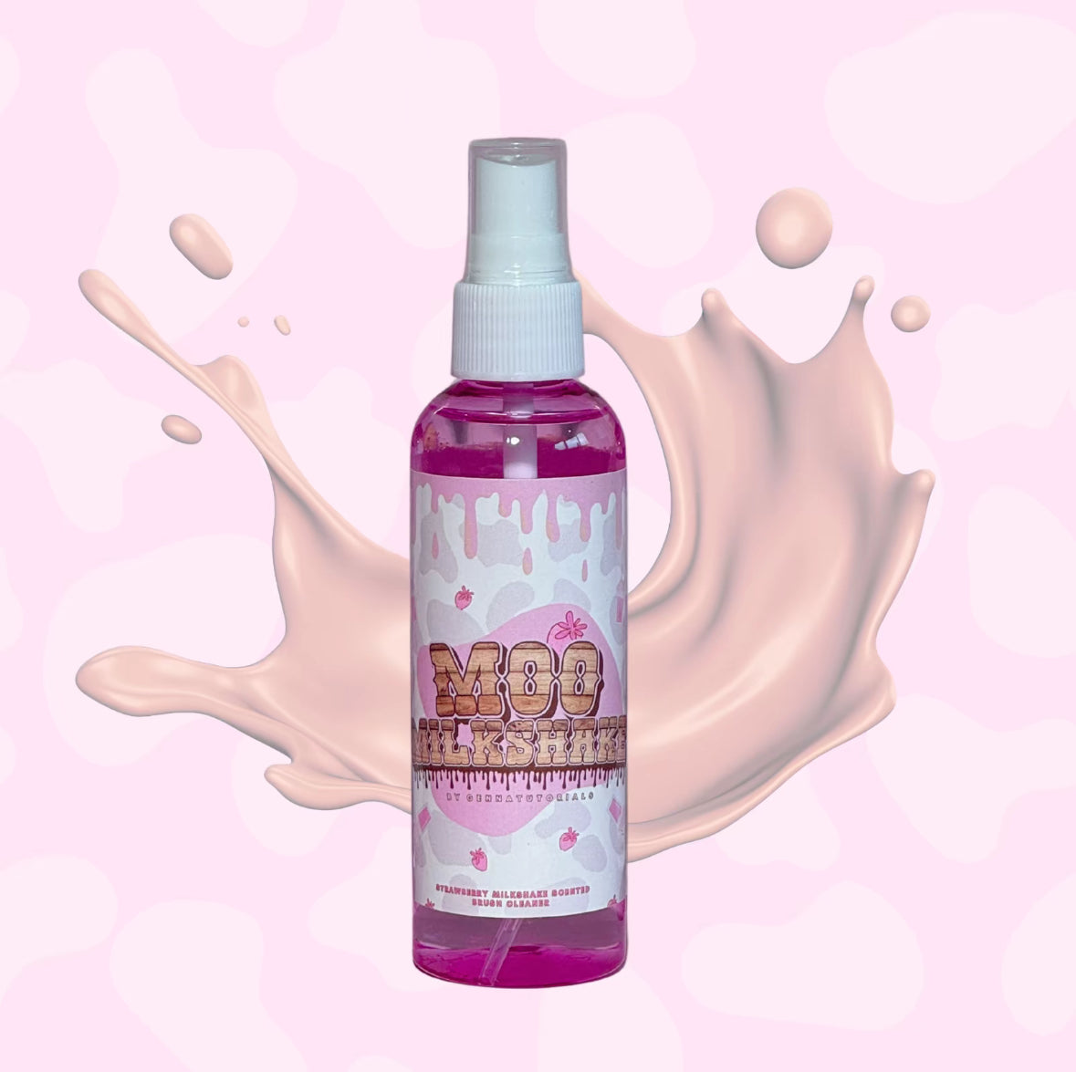 Moo Milkshake Strawberry Milkshake Scented Brush Cleaner